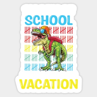100 Days Of School Closer Summer Vacation T-Rex Sticker